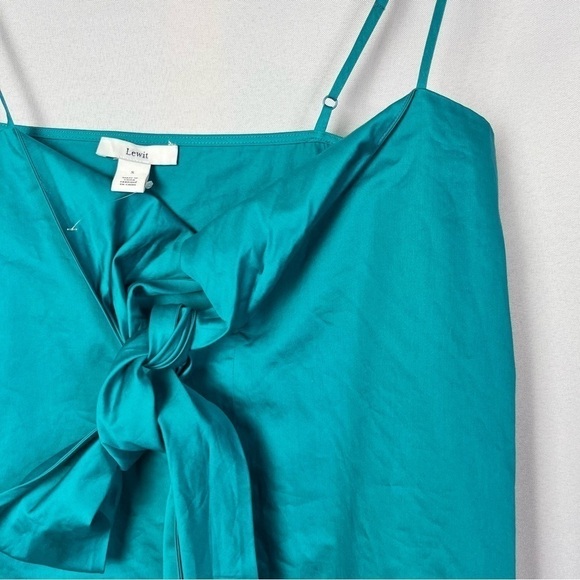 Nordstrom Lewit Teal Blue Tie Front Camisole Tank Top S - Picture 4 of 6